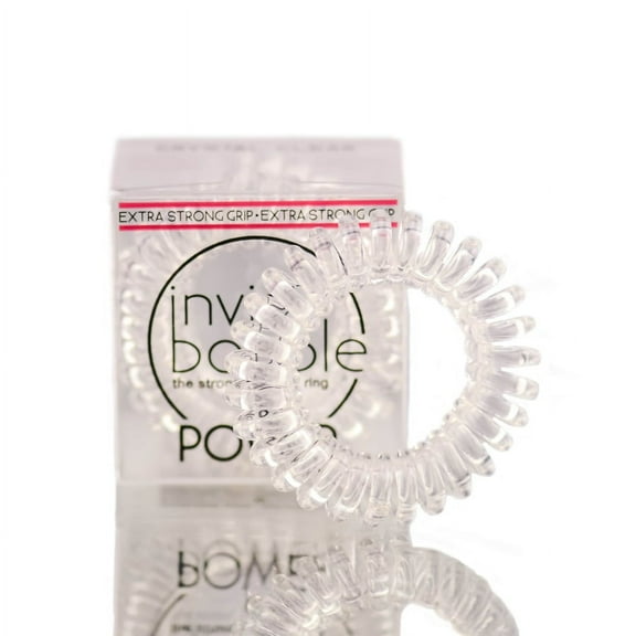 Option : Clear , Invisibobble 'Power' Hair Ring Hair - Pack of 1 w/ Sleekshop Teasing Comb