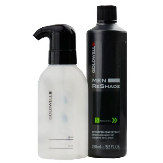 Option: Developer / Bottle, Goldwell Men ReShade Developer Concentrate and Innovative Foam Applicator Bottle, Hair Beauty Product - Pack of 2 w/ Sleek Pin Comb