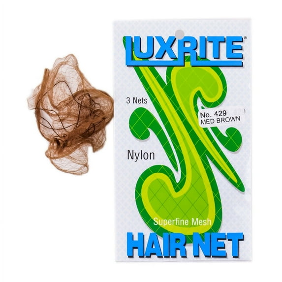 Option : Medium Brown - 3/PK , Other Accessories: Luxrite Hair Net - Superfine Mesh , Hair Scalp Head - Pack of 1 w/ SLEEKSHOP Teasing Comb