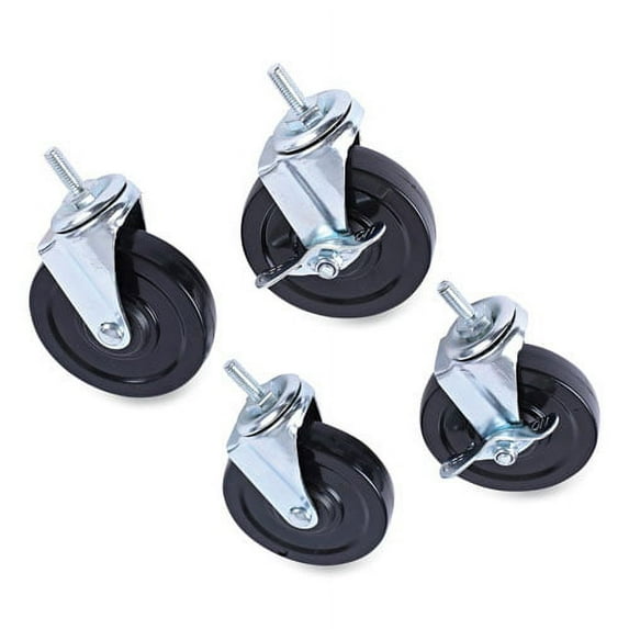 Optional Casters For Wire Shelving, 200 Lbs/caster, Gray/black, 4/set | Bundle of 10 Sets
