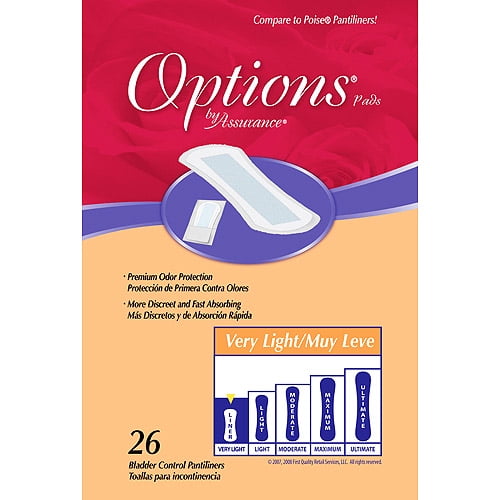 Options Bladder Control Very Light Liners 26ct per Package