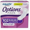 thumbnail image 1 of Options Women's Incontinence Pads, Ultimate Absorbency, Long Length (102 Count), Compare to Poise®, 1 of 9