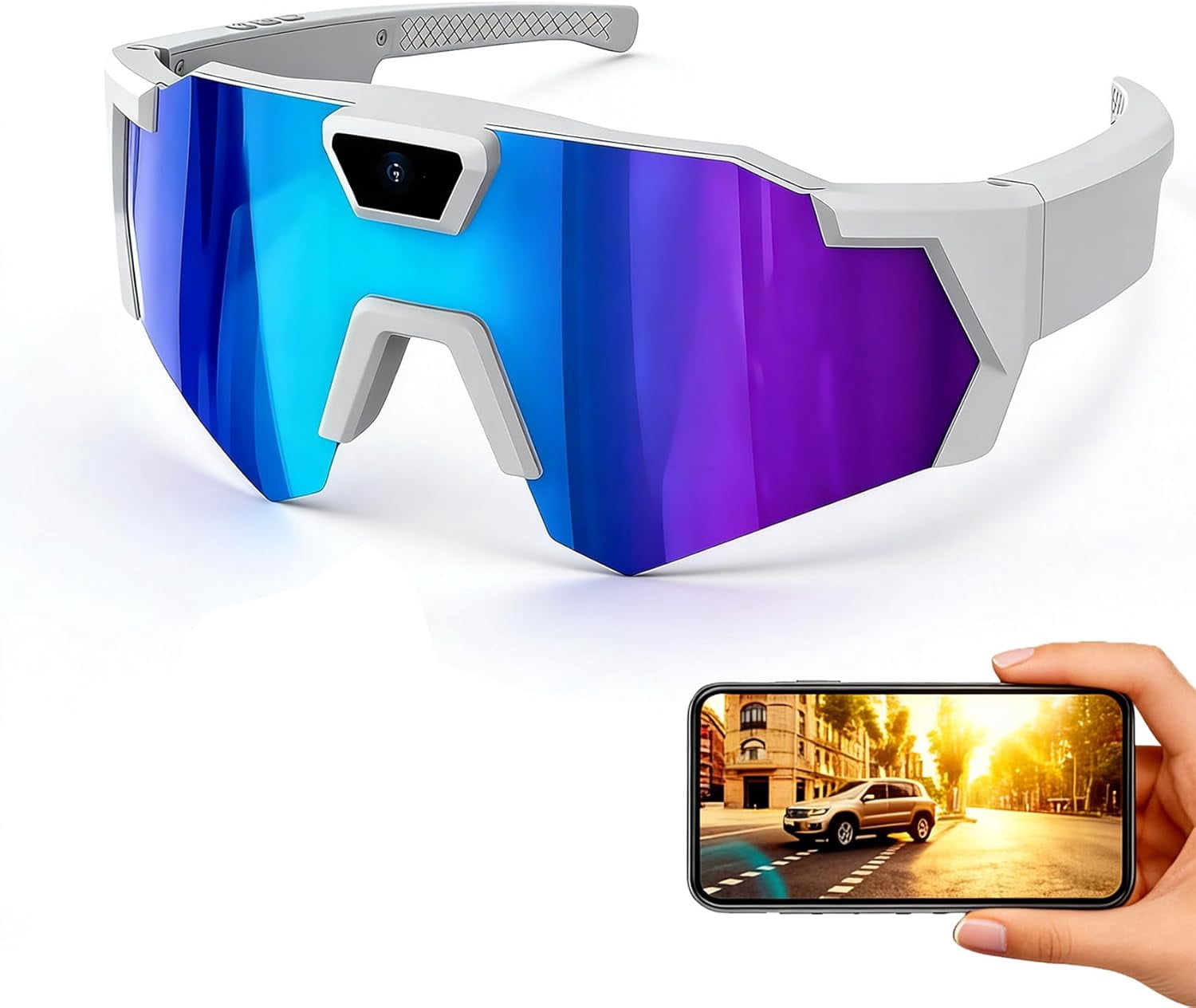 Optiq Frames POV Glasses, OptiqFrames 4K Smart Camera Sunglasses, POV Video Recording Glasses for Men Women – Wearable Tech with 32GB SD for Baseball, Cycling, Skiing, Running