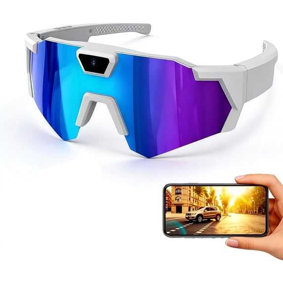 Optiq Frames POV Glasses, OptiqFrames 4K Smart Camera Sunglasses, POV Video Recording Glasses for Men Women – Wearable Tech with 32GB SD for Baseball, Cycling, Skiing, Running
