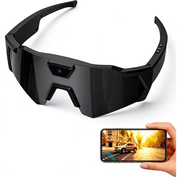 Optiq Frames POV Glasses, OptiqFrames 4K Smart Camera Sunglasses, POV Video Recording Glasses for Men Women – Wearable Tech with 32GB SD for Baseball, Cycling, Skiing, Running