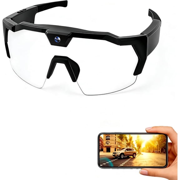 Optiq Frames POV Glasses, OptiqFrames 4K Smart Camera Sunglasses, POV Video Recording Glasses for Men Women – Wearable Tech with 32GB SD for Baseball, Cycling, Skiing, Running