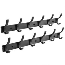 Optish Coat Rack Wall Mount, Entryway Coat Hooks Wall Mounted, Heavy Duty Coat Hangers for Wall with 12 Hooks to Hang Coats, Jacket, Hat, Towel and Purse, 2pcack