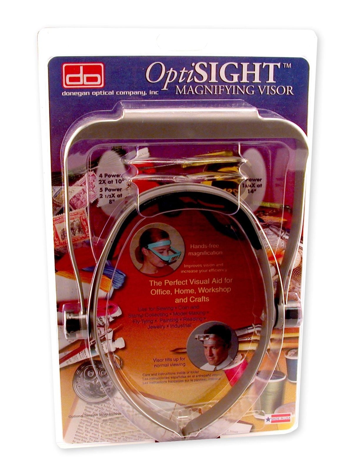 Optisight™ Binocular Magnifyng Visor - Gray. 3x, 4x And 5x Magnification Acrylic Lenses.