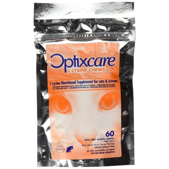 Optixcare 72-2 L-Lysine Chews for Cats & Kittens ,60 Count