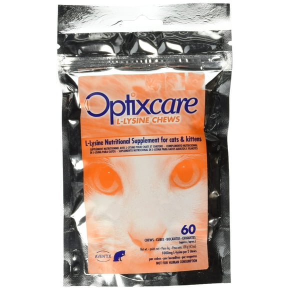 Optixcare 72-2 L-Lysine Chews for Cats & Kittens ,60 Count