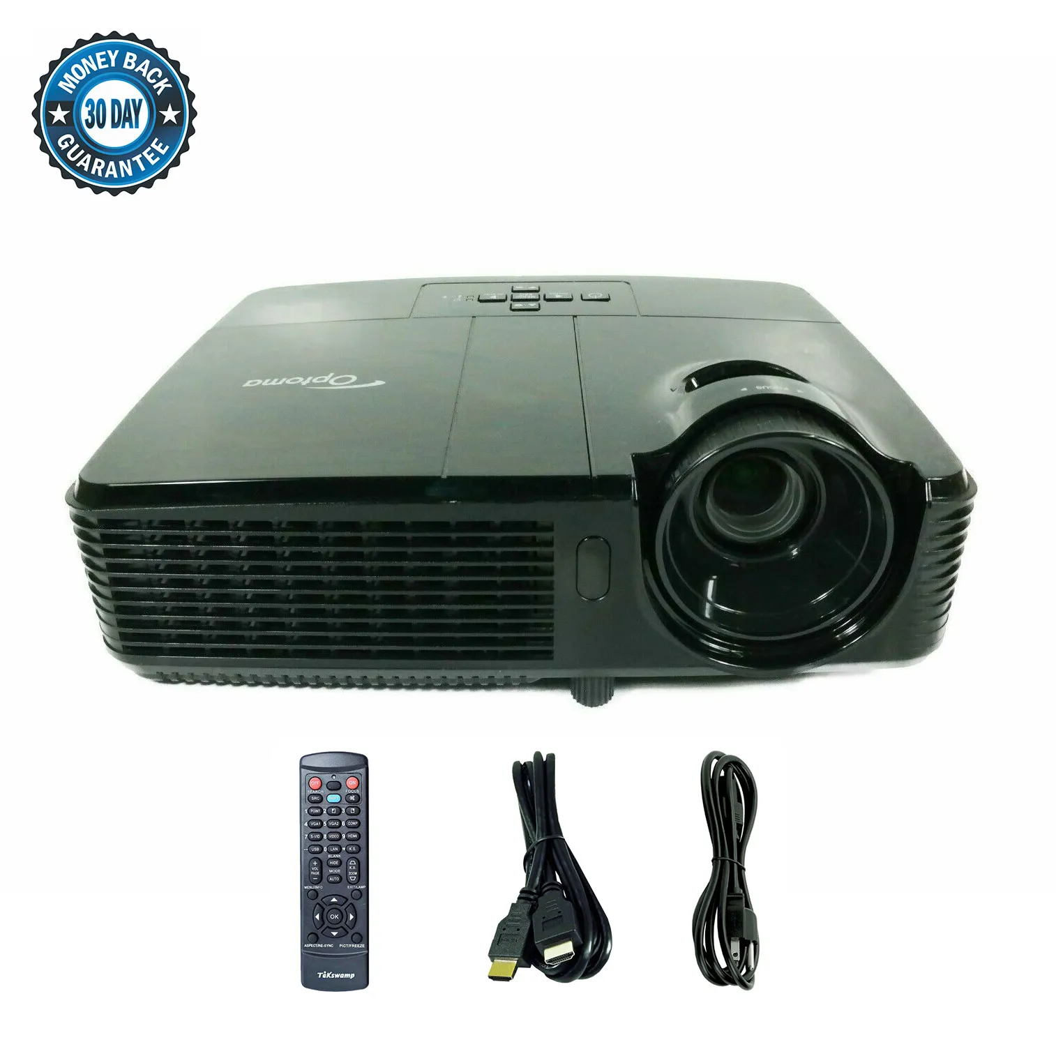 Pre-Owned Optoma TX631-3D DLP Projector Portable 3500 ANSI HD 1080p HDMI with Accessories Bundle