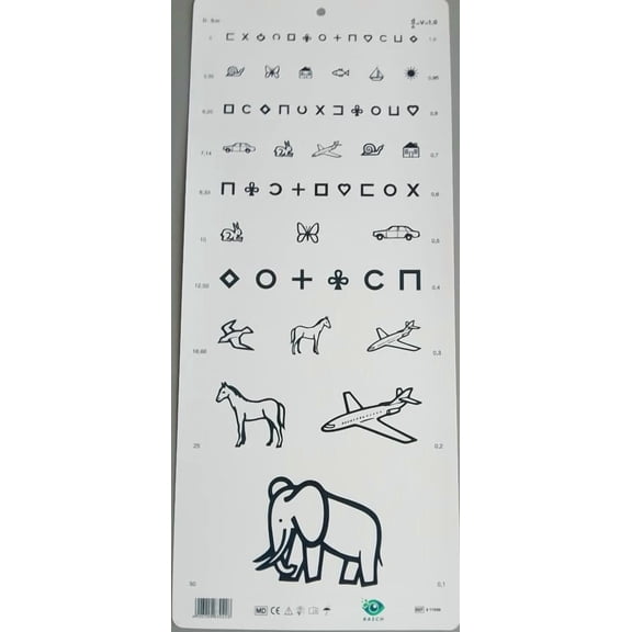 BASCH Optometric Chart for Children - 5 Meter SIZE - 21x9