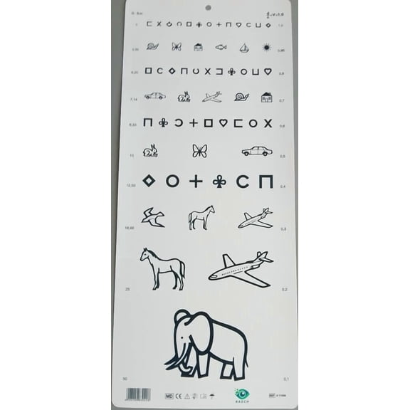 BASCH Optometric Chart for Children - 5 Meter SIZE - 21x9
