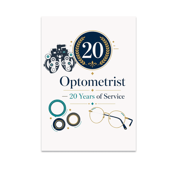 Optometrist 20 Years of Service Milestone Keepsake - Eye Care Professional - 13x19 Poster Print