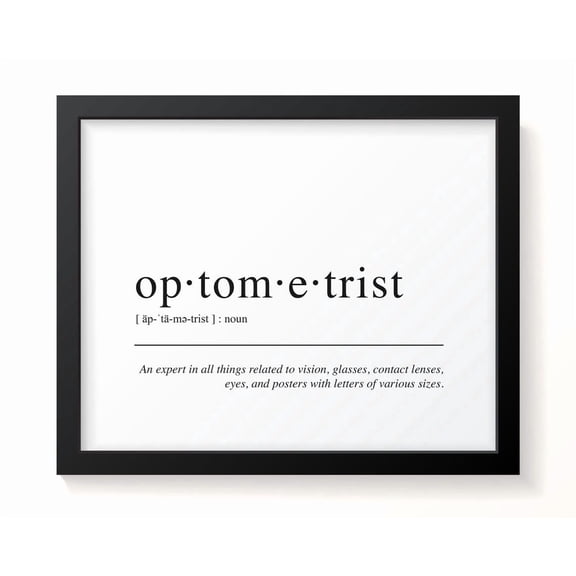 Optometrist Definition Wall Art Print, Eye Doctor Office Decor