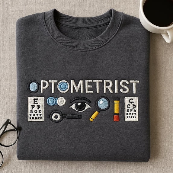 Optometrist Embroidered Sweatshirt, Optometry Shirt, Eye Doctor Gift, Optician Appreciation, Eye Exam Tech Hoodie, Eye Care
