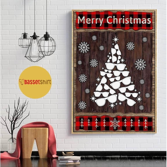 Optometrist Merry Christmas Glasses tree poster 11 x 17 Inch Poster
