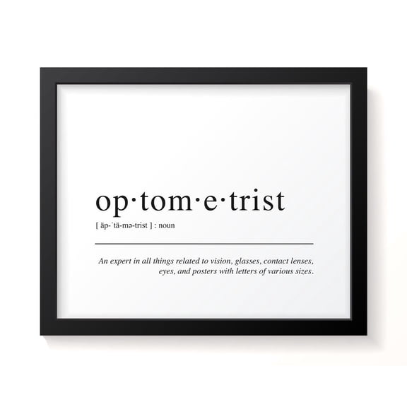 Optometrist Wall Art Gift for Optometrist Graduation Gift for Optometrist Eye Doctor Definition