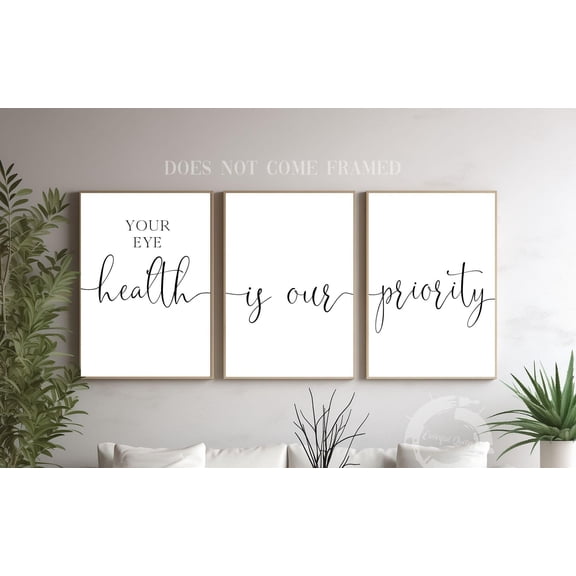 Optometry Clinic Poster Prints Minimalist Eye Health Art Home Decor Office Wall Art Set 3