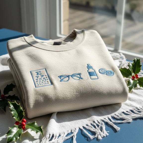 Optometry Embroidered Sweatshirt, Certified Paraoptometric Crewneck, Eye Doctor Gift, Optometrist Shirt, Vision Care Sweater
