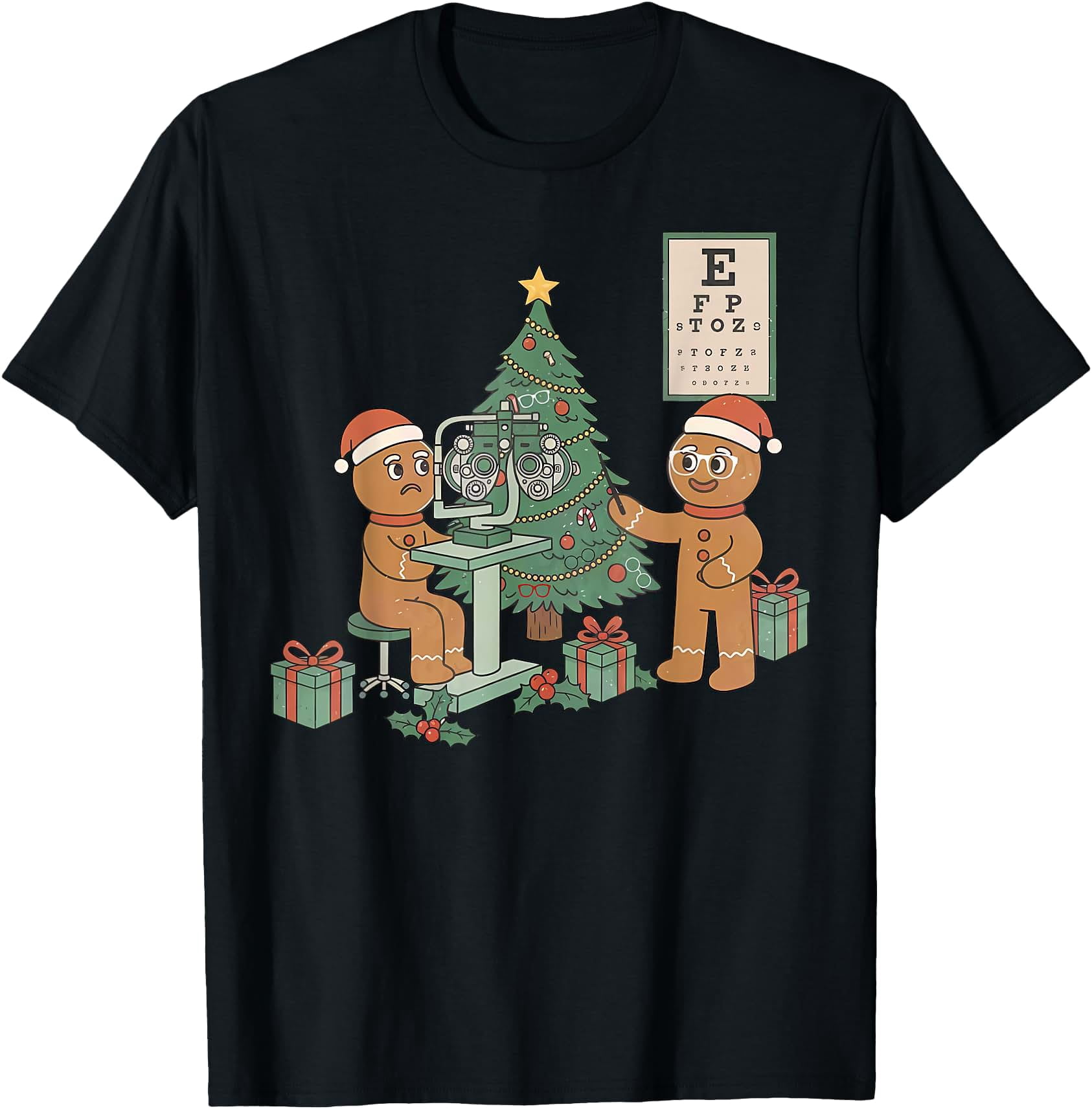 Optometry Gingerbread Christmas Optician Sight Squad Eye Dr T-Shirt ...