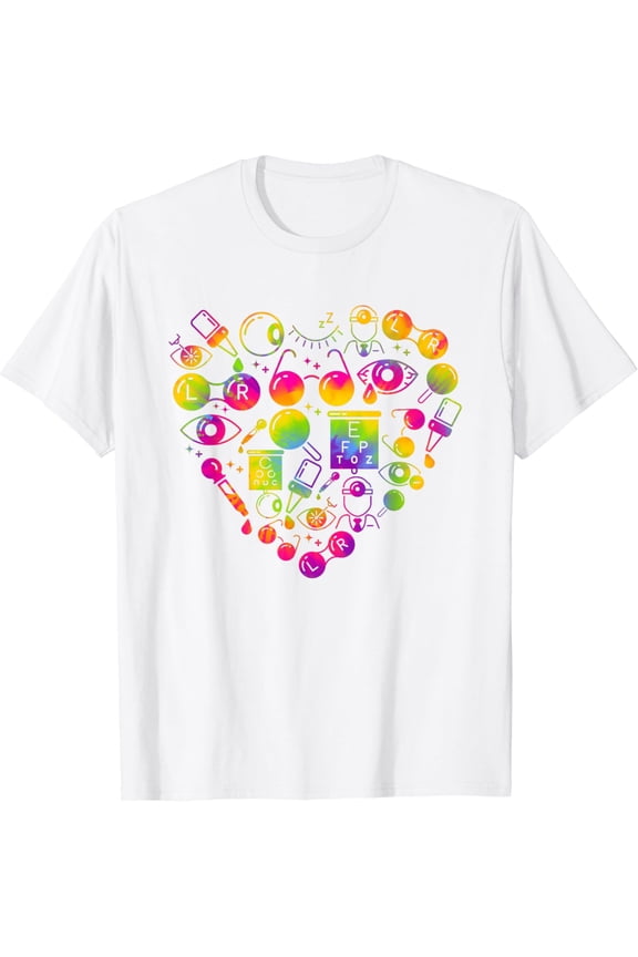 Optometry Ophthalmic Technician Symbols Heart T-Shirt