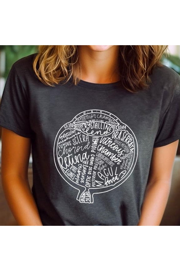 Optometry Shirt Eye Anatomy TShirt Educational Eye Design Shirt with Scientific Terms Opto