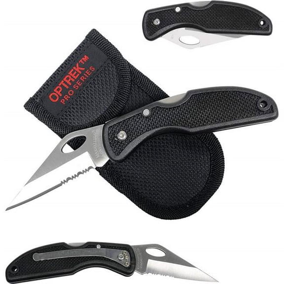 Optrek SKMX104 7 in. Stainless Steel Lockback Knife with Nylon Sheath