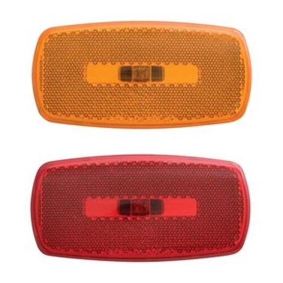 Optronics 2 Wire Oval Red Marker & Clearance Light with Reflex Black Base - Red