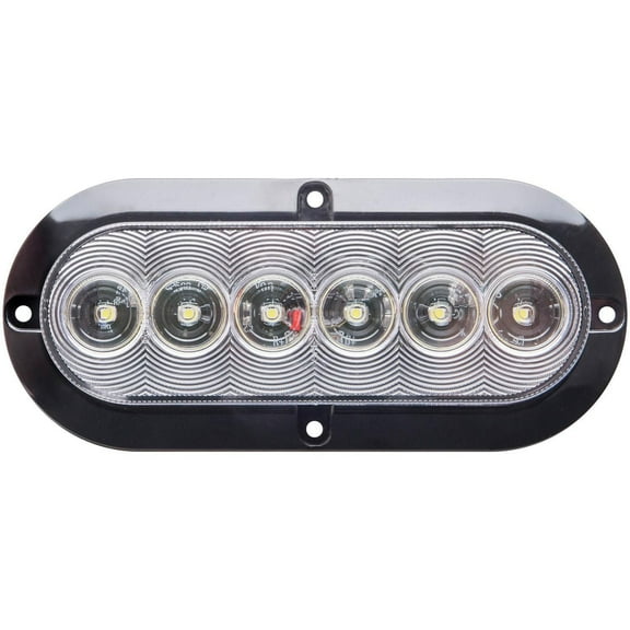 Optronics 6" Oval, White LED, Clear Back-Up Light, Recess Flange Mount, Hard Wired Connection, 1 each, sold by each