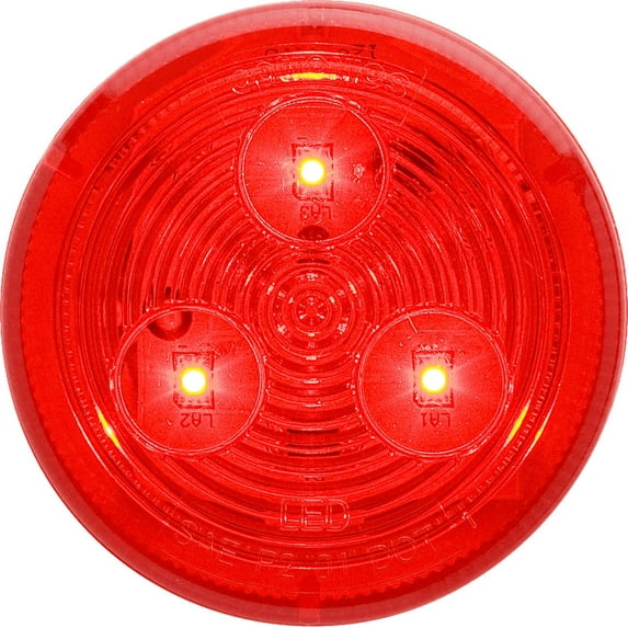 Husky 17477 Red 2.5" 4-Diode Round LED Clearance/Mark Light