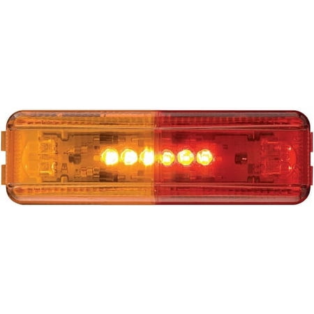 Optronics Led C/M Thin Line Amb/Red 6D 4.13 Rect Fender Mount Light
