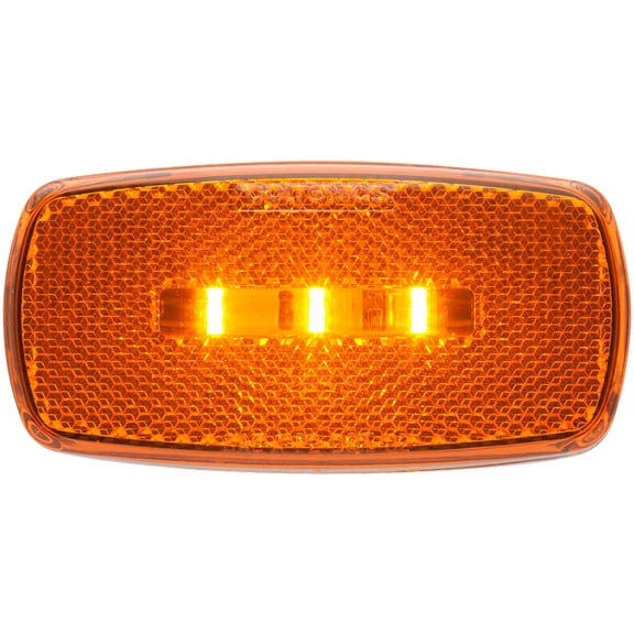 Optronics O24-MCL32ABBP Yellow Oval Surface Mount LED Marker & Clearance Lights with Reflex, Black Base