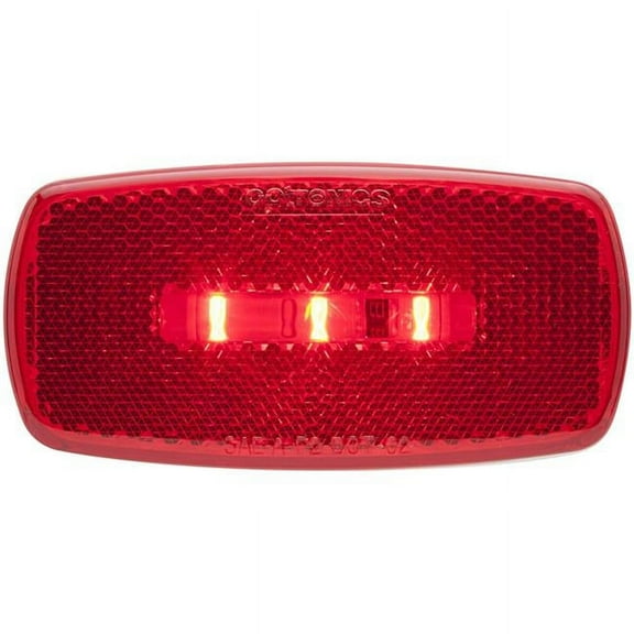 Optronics O24-MCL32RBS LED Oval Red Marker & Clearance Light with Reflex, Black Base