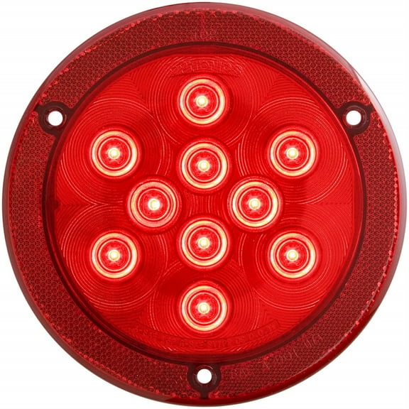 Optronics STL43RBXP 4" Round Sealed LED Light with Reflex, Red