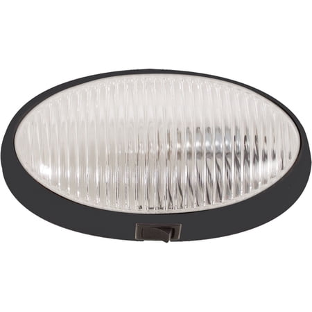 Optronics RVPL7CBP - RVPL7 Series Oval Clear Lens Black Case Incandescent Porch/Utility Light With Switch