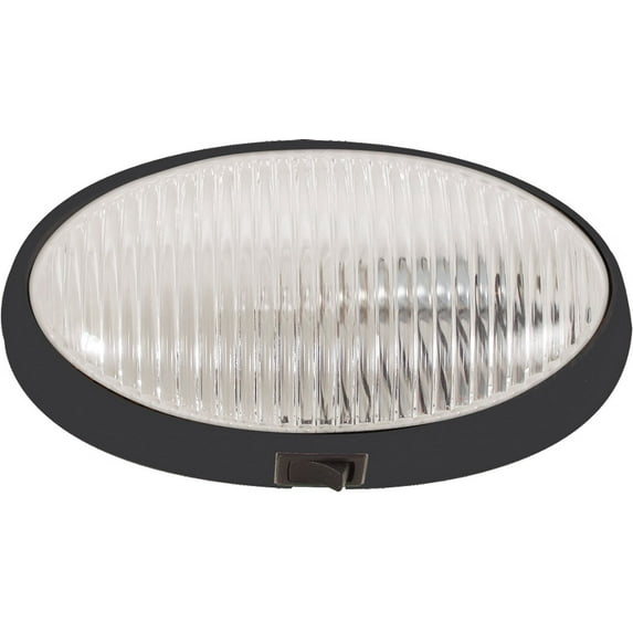 Optronics RVPL7CBP - RVPL7 Series Oval Clear Lens Black Case Incandescent Porch/Utility Light With Switch