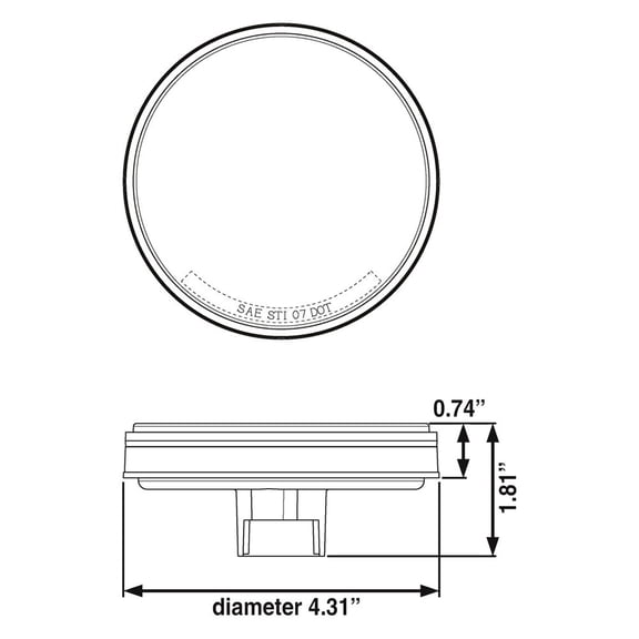 Optronics STL13RB - STL13 Series 4" Red Round Grommet Mount Tail Lights
