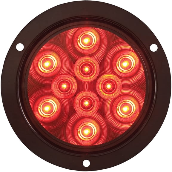 Optronics STL42RMBP 4" Round Sealed LED Light with Mounting Flange, Red