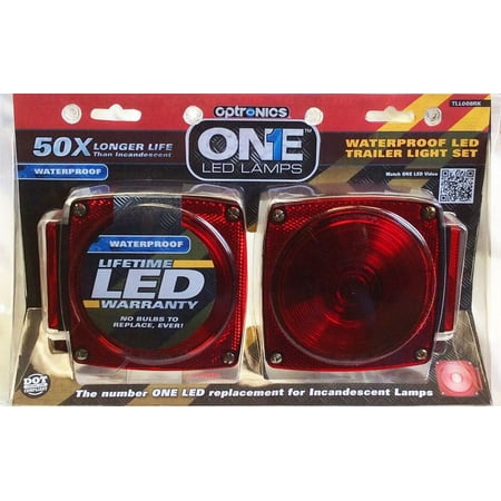 Optronics Universal Square Red LED Stud Mount Combination Tail Light Set TLL008RK