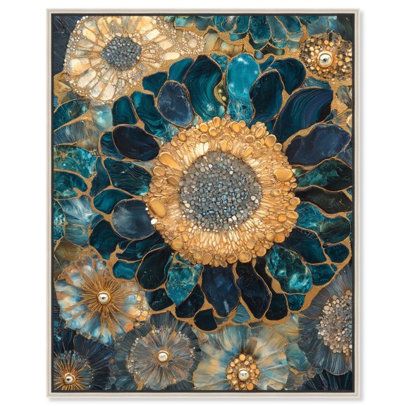 Opulent Geode II Canvas Geodes Wall Decor by Art Remedy, Silver Frame, 20 x 24