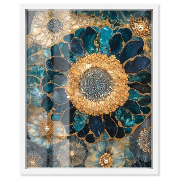 Opulent Geode II Shadowbox Print Geodes Wall Decor by Art Remedy, White Frame, 30 x 36