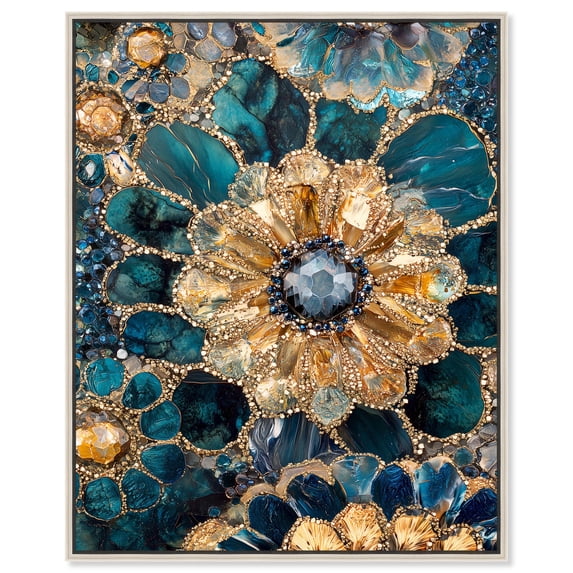 Opulent Geode IV Canvas Geodes Wall Decor by Art Remedy, Silver Frame, 30 x 36