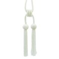 thumbnail image 1 of Opulent Handcrafted Beaded Double Tassel Curtain Tieback with Elaborately Hand-strung Glass Seed Beads, Tassel Length 4 1/2", 26" Spread # TBBD4502, Pure White #008 (Bright White) Sold Individually, 1 of 2