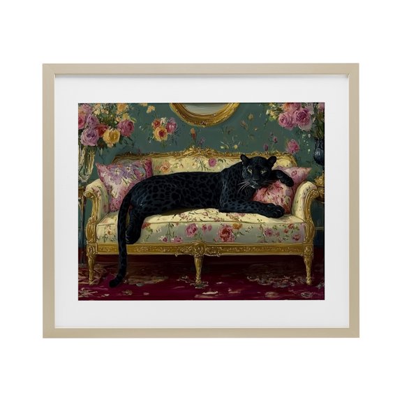 Stupell Industries Opulent Interior Panther Birch Framed Print Under Glass, design by Annabelle Hall, 17 x 21