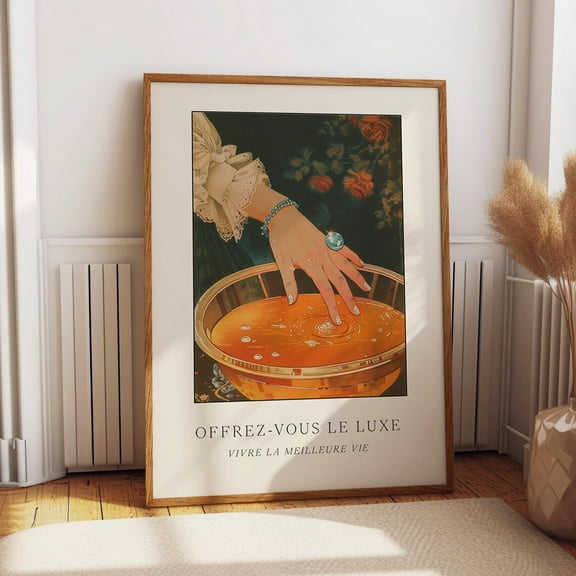 Opulent Living Poster - Antique Style French Luxury Prints - Glamorous Chic Interior Design Print Wall Art, Modern Wall Decor, 16x24 UNFRAMED