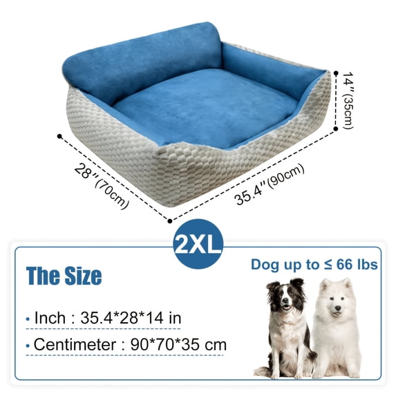 Opulent Oversized Pet Sofa Bed, Jumbo High-Back Plush Cushion, Removable Washable Cover, Non-Slip Base, All-Season for Dogs Cats Up to 99lbs
