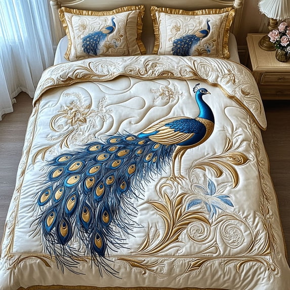 Opulent Plumage 3-Piece Quilted Bedding Set - Walmart.com