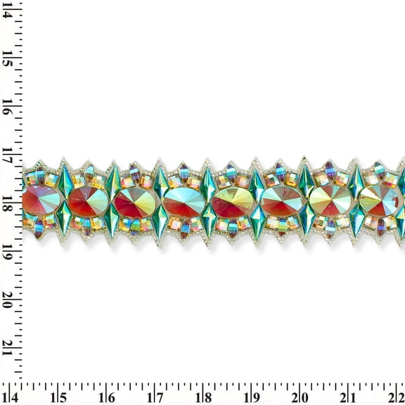 Opulent Resin Rhinestone Iron On Gel Backed Trim Sold By The Yard