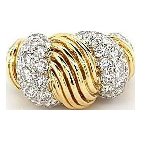 Opulent Vintage Diamond Cocktail Ring in 18K